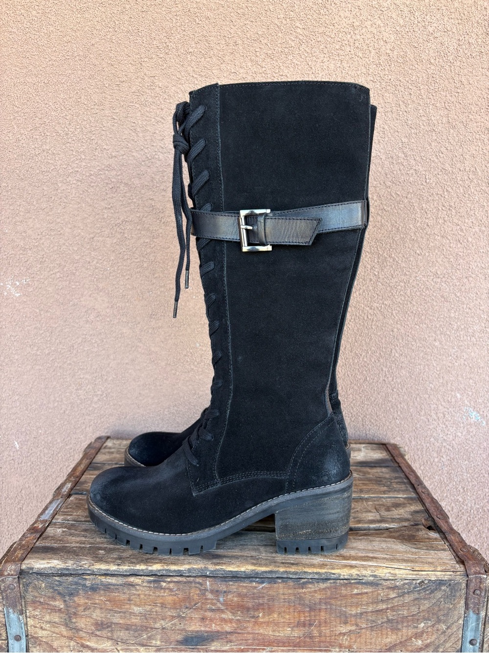 Vintage Foundry Co. Naomi Black Suede Knee High Boot